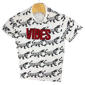 Good Vibes Switch Limited Men Shirt XL White Tiger Lion Animal Print